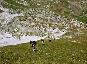 Sulla ripida Cresta Nord di Cima di Iaccio di Vaduccio.