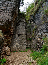 Scorcio del tratto pi&ugrave; spettacolare della Forra del Lupo.