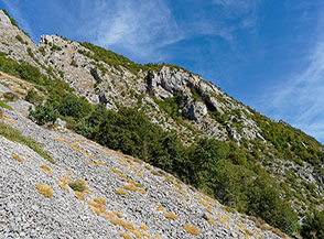 Scorcio di paesaggio lungo la faticosa salita all&rsquo;Eremo di Sant&rsquo;Angelo.