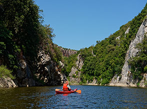 In canoa sul Fiume Cedrino.