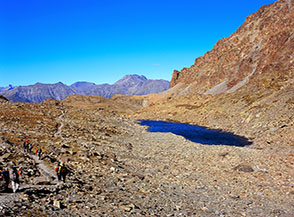 Dal Passo di San Chiaffredo vista sul Lago Lungo.