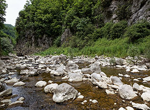 Nel tratto centrale delle Gole del Salto.