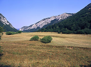 La Val d&rsquo;Arano: un pistone prativo racchiuso dai monti.