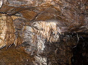 Particolare della volta nei pressi del Salone dell&rsquo;Infinito alla Grotta del Vento.