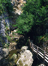 Le piccole gole all&rsquo;entrata della grotta-inghiottitoio in Val dei Varri.