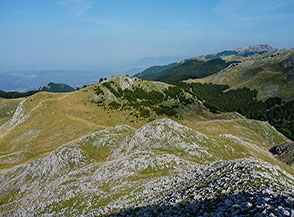 Costa della Cicogna vista a monte dalla sua cresta orientale.