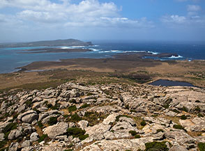 Vista sullo Stretto di Fornelli, l&rsquo;Isola Piana e la penisola della Nurra (Stintino), dal Castellaccio.