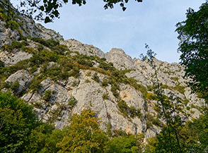 Ai piedi dei contrafforti meridionali del Murolungo nel Vallone di Teve.