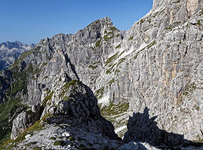 Dalla Forcella di Riofreddo vista verso Cime Castrein.