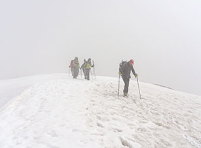 Ultimi sforzi in prossimit&agrave; della cima del Monte Gorzano.