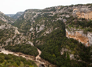 Vista del Vallone della Femmina alla confluenza con la Gravina di Matera.
