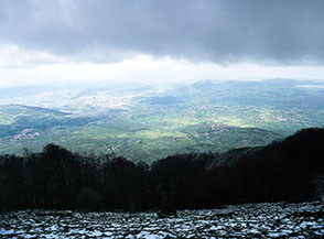 Dalla Cresta Sud della Monna vista a valle su Alatri e Veroli.