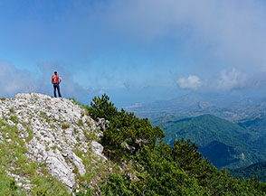 Il belvedere di quota 1740m. nel tratto finale della Cresta Ovest de la Montea.