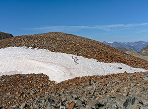 Collina morenica lungo la Via Normale al Mont Emilius.