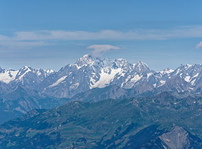 Il massiccio del Monte Bianco, vetta d&rsquo;Italia.