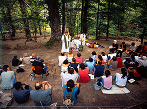 Momento della Messa in ricordo di Cecilia a Marcetelli.