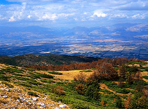 Da Punta Ara dei Merli vista sulla Piana del Fucino.