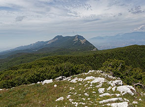 Dal Monte Alburno o Panormo vista verso le altre due cime importanti del gruppo: Monte Urto e della Nuda.
