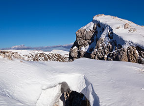 Ponte di neve lungo la cresta di Cimata Fossa dei Cavalli.