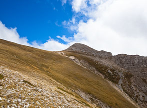 In vista della cima del Monte Cafornia.