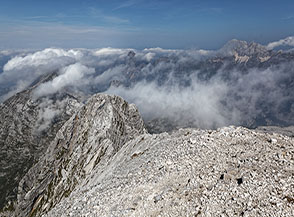 Vista sulla Cresta Sud del Monte Canin.