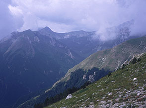 Dalla cresta del Monte Cavallo uno sguardo sulla Valle Scura.