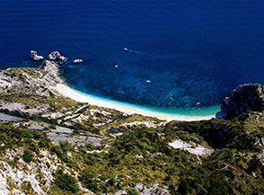 La Spiaggia delle Due Sorelle vista dal Belvedere Sud del Conero.