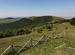 Vista verso il Monte Saraceno (al centro) dal Cornacchia.