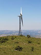Pala eolica nei pressi del Monte Saraceno.