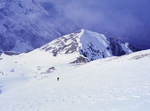 Sul pendio che conduce da Monte del Passeggio a Monte Brecciaro.