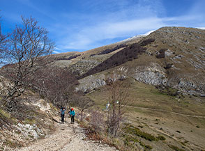 Lungo la pista che dall&rsquo;Immacolata conduce in cima al Monte della Rovere.