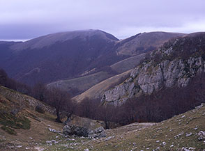 Inizio del Vallone della Maglionica con sullo sfondo la cresta di Costa Acera.