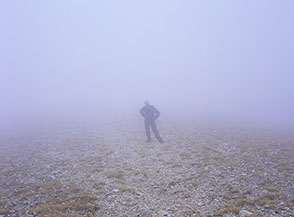 Lungo la Cresta Sud-Ovest del Monte di Cambio avvolta dalle nuvole.