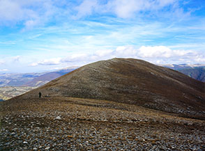 Lungo la Cresta Ovest del Monte di Valle Caprara verso la cima.