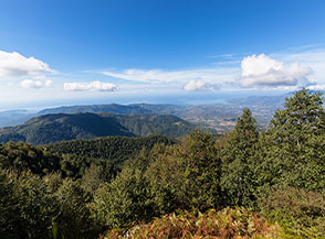 Panorama verso la costa (tratto Capo Palinuro/Casl Velino) dal belvedere nei pressi del Manto della Madonna.