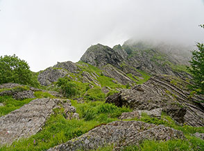 Scorcio di paesaggio all&rsquo;attacco della Cresta Nord del Monte Cavallo.