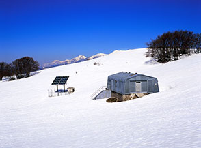 Il Rifugio Panepucci-Alessandri non lontano dal Passo del Belvedere al San Franco.