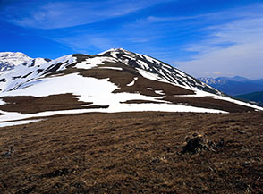 L&rsquo;ampio valico prativo del Passo del Belvedere, su cui termina la Cresta Ovest del Monte Ienca.
