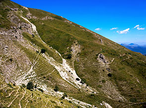 Un tratto del Sentiero dei Banconi sul Versante Sud del Monte Ienca.