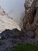 L&rsquo;arrivo alla Forchetta di Santa Colomba dell&rsquo;incassato Canale Nord.