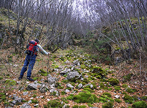 All&rsquo;imbocco del piccolo e ripido fosso che ho soprannominato la &ldquo;Direttissima del Poverello&rdquo; (non lontani da Greccio).