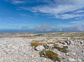 Dalla piatta cima del Monte Macellaro vista verso oriente.