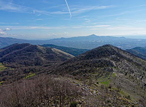 Dalla Cresta Sud-Est del Monte Maio vista sul Monte Feuci (a dx) e Monte Faito (in secondo piano sulla sx).