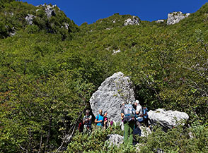 Break in uno dei canaloni che segnano il Versante Est del Marrone.