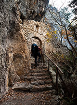 Gradinata di accesso all&rsquo;Eremo di San Leonardo nel Fosso di Galatina.