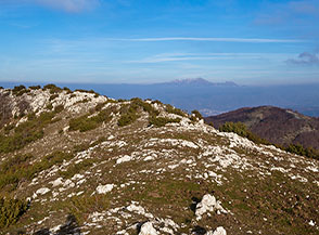 Inizio della Cresta Nord-Est del Pizzuto con il Terminillo all&rsquo;orizzonte.