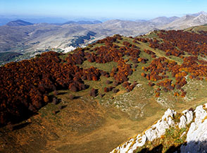 Vallestrina autunnale dall&rsquo;alto di Monte Meta.