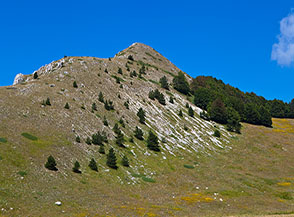 Il Morrone di Pacentro visto dalla Piscina di Pacentro.