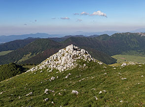 Un isolato altare roccioso alle pendici della Cresta Nord-Ovest del Miletto.