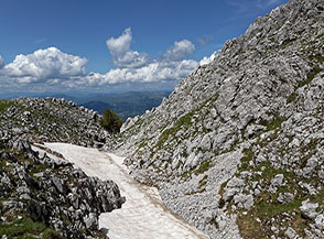 Scorcio lungo la discesa sulla Cresta Nord del Miletto.